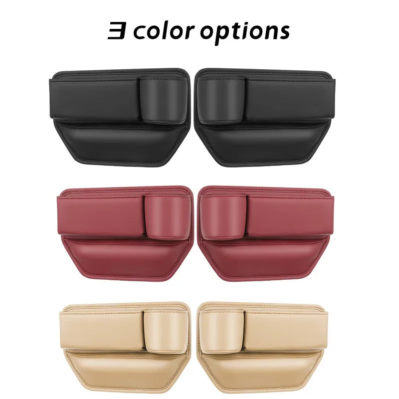 Organisateur de Siège Auto — Rangement Cuir avec Porte-Gobelet