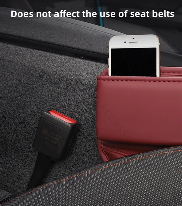 Organisateur de Siège Auto — Rangement Cuir avec Porte-Gobelet