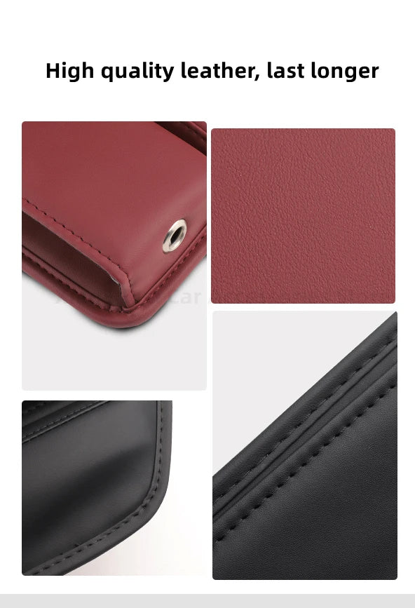 Organisateur de Siège Auto — Rangement Cuir avec Porte-Gobelet