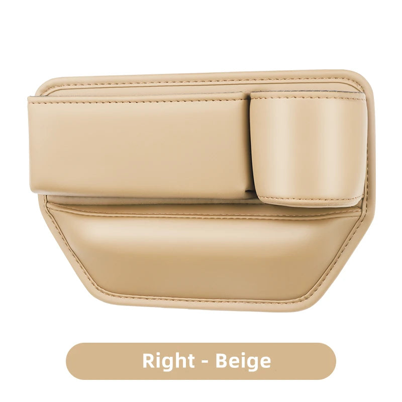 Organisateur de Siège Auto — Rangement Cuir avec Porte-Gobelet
