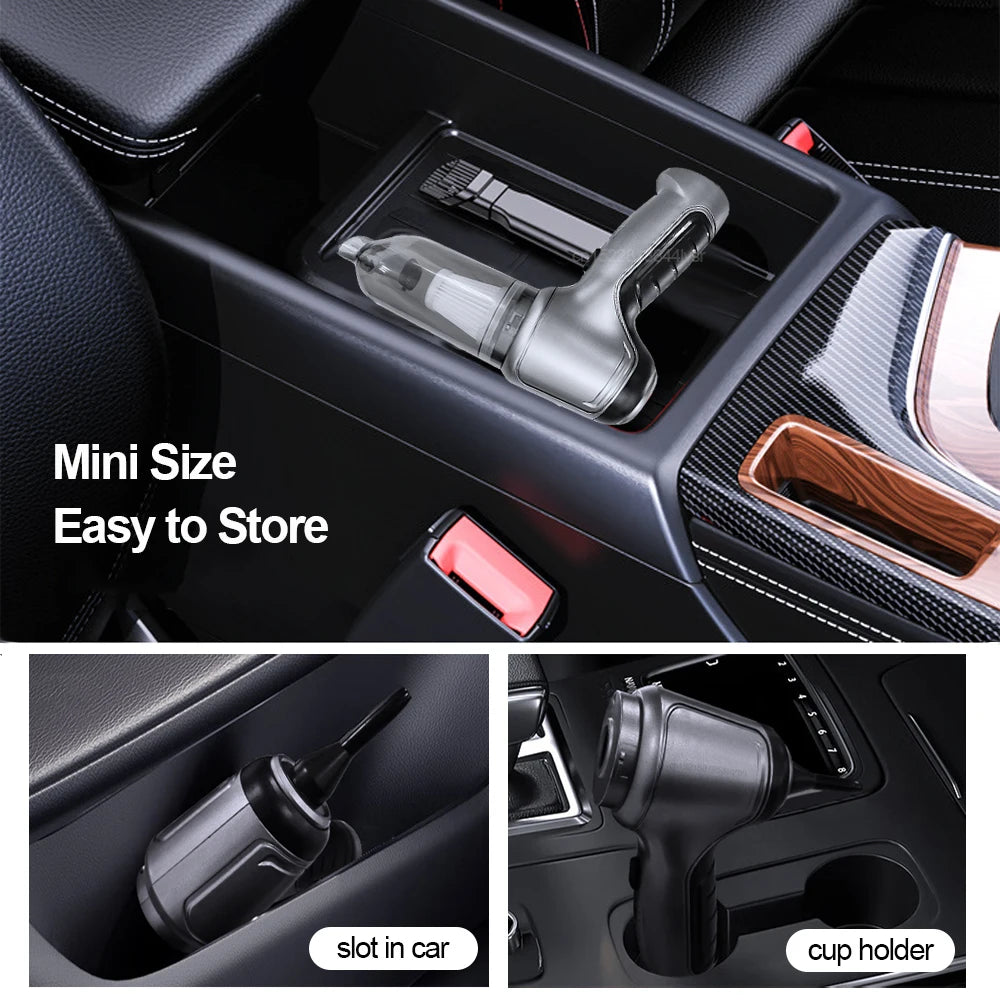 Aspirateur de Voiture Sans Fil — Moteur Puissant Rechargeable