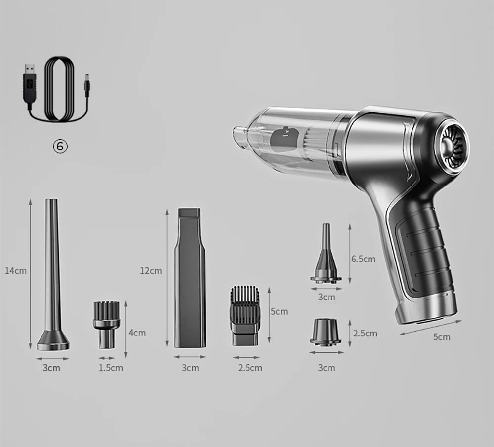 Aspirateur de Voiture Sans Fil — Moteur Puissant Rechargeable