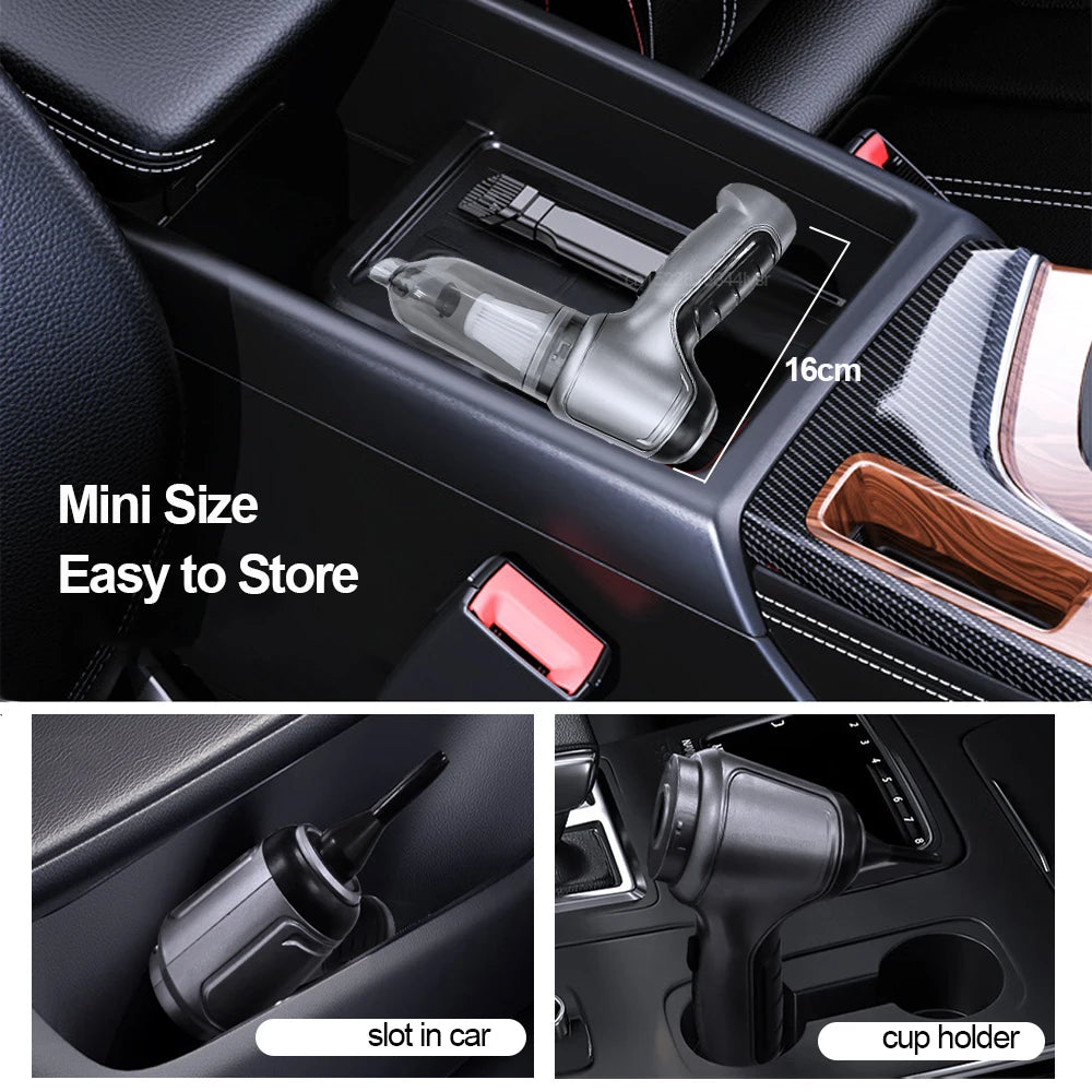 Aspirateur de Voiture Sans Fil — Moteur Puissant Rechargeable
