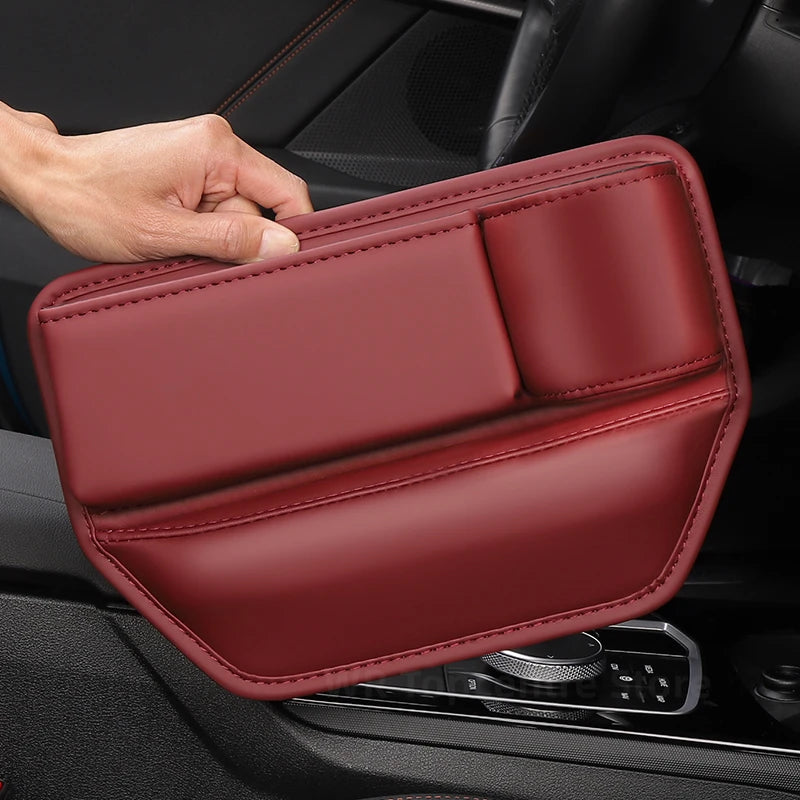 Organisateur de Siège Auto — Rangement Cuir avec Porte-Gobelet