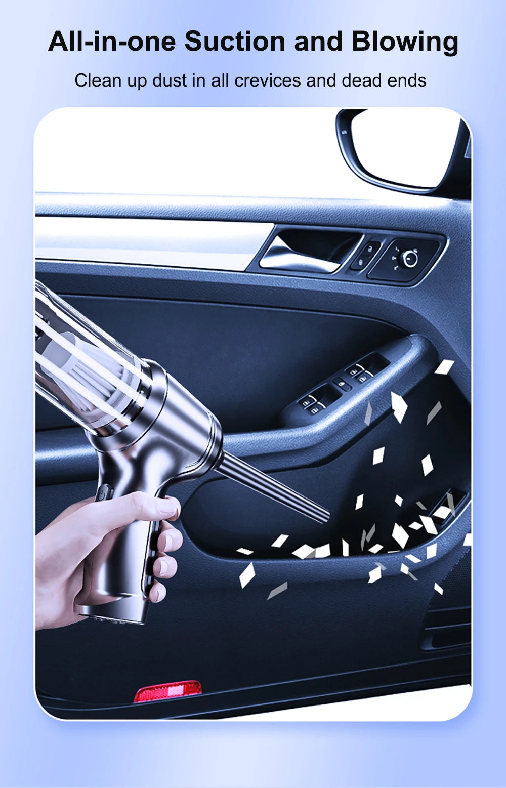 Aspirateur de Voiture Sans Fil — Moteur Puissant Rechargeable