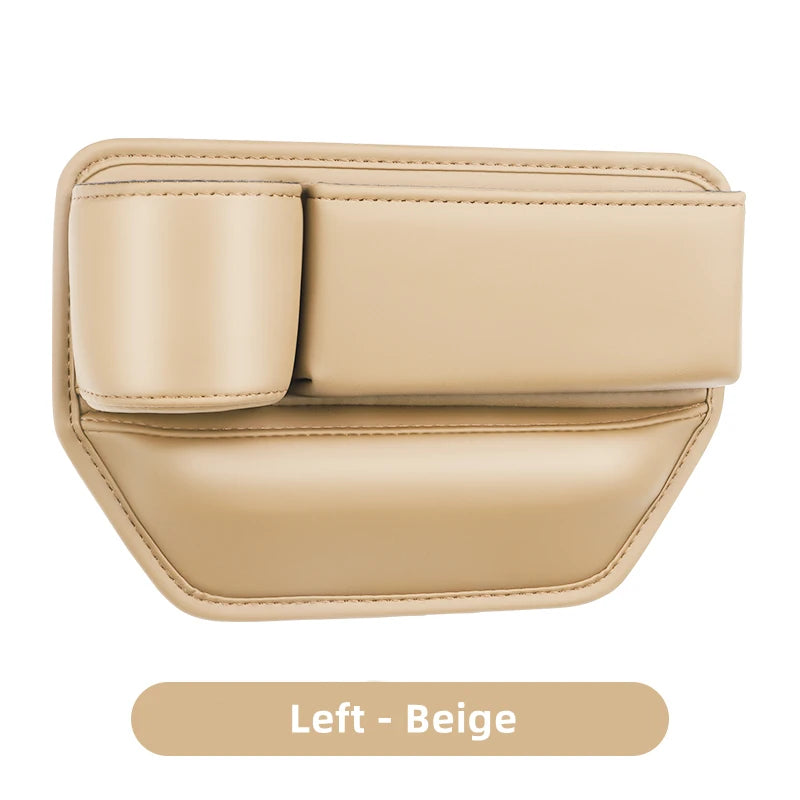 Organisateur de Siège Auto — Rangement Cuir avec Porte-Gobelet