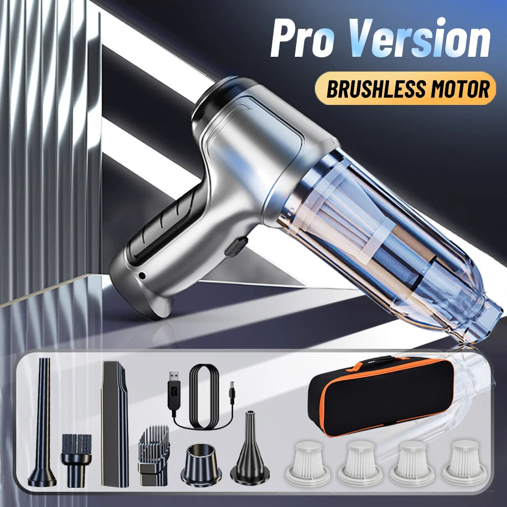 Aspirateur de Voiture Sans Fil — Moteur Puissant Rechargeable