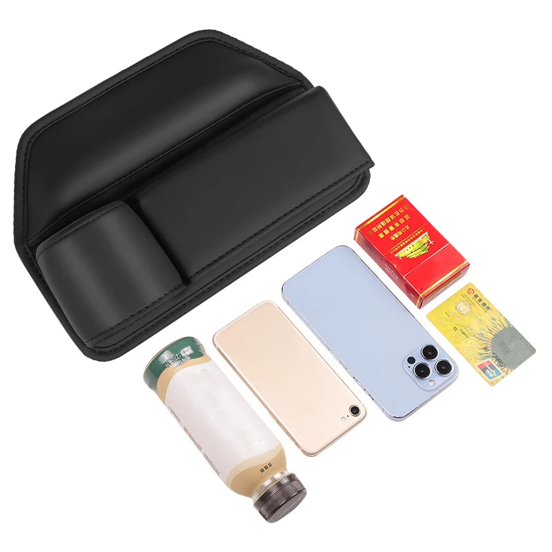 Organisateur de Siège Auto — Rangement Cuir avec Porte-Gobelet